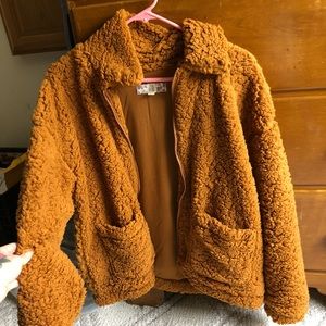 pink rose teddy jacket